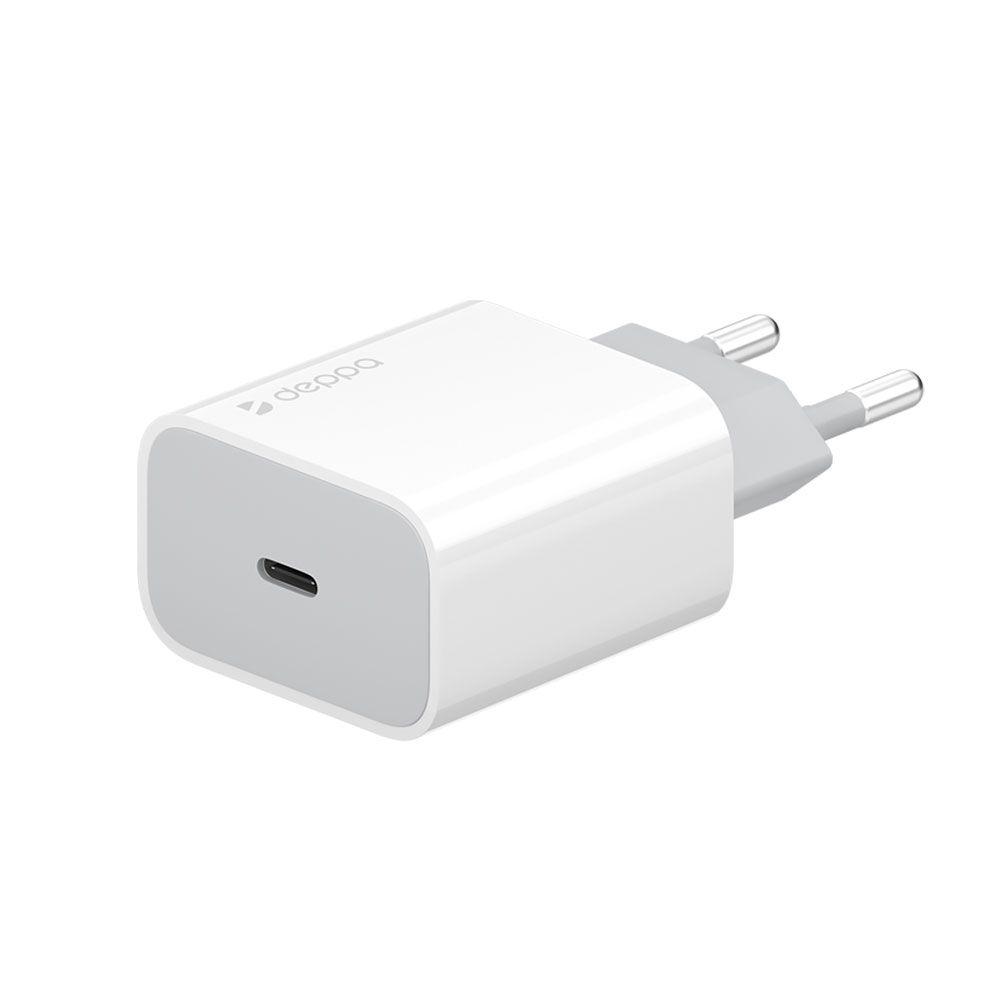 Зарядное устройство сетевое Deppa USB Type-C, 20Вт, белый - 0