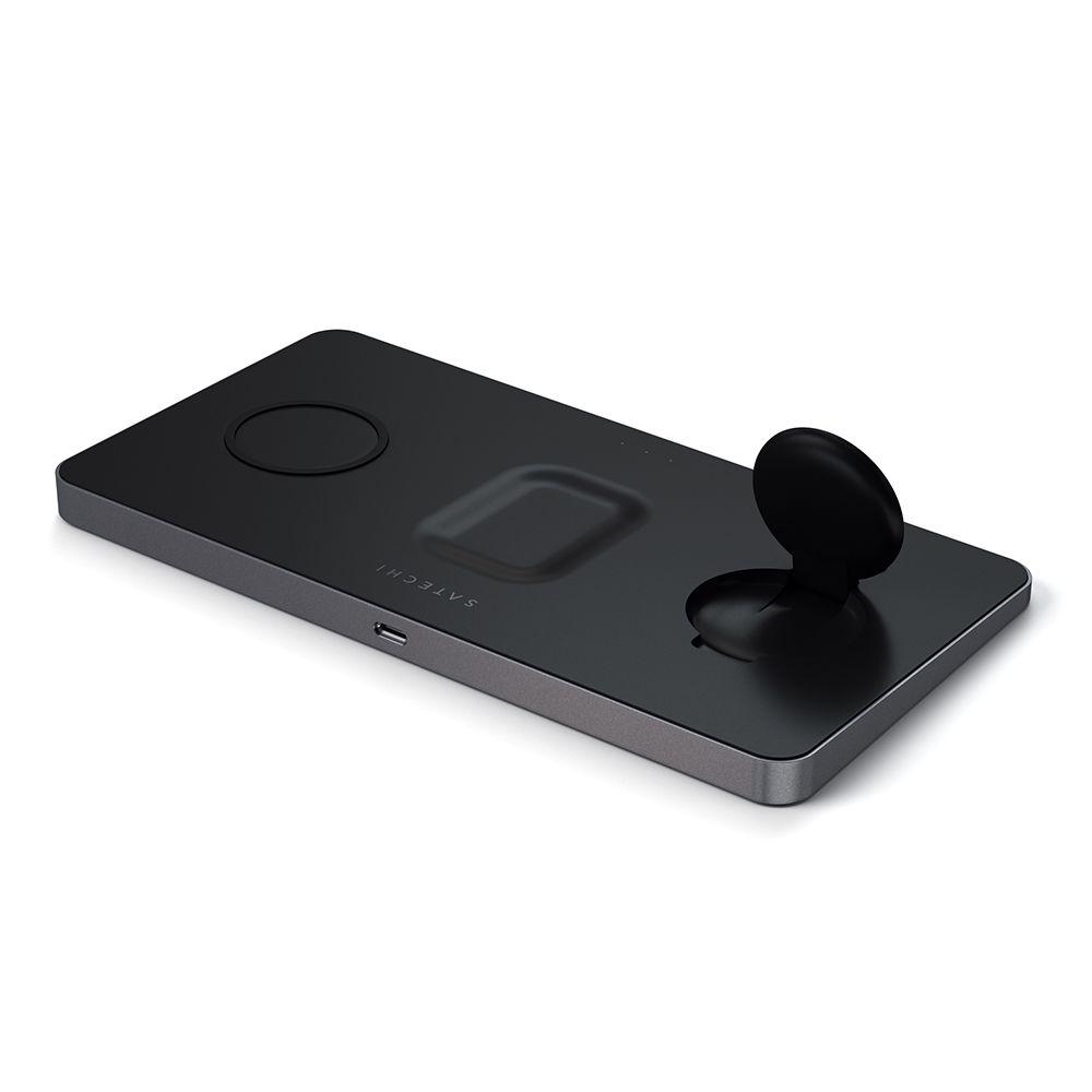 Зарядное устройство беспроводное Satechi Trio Wireless Charging Pad, черный - 2