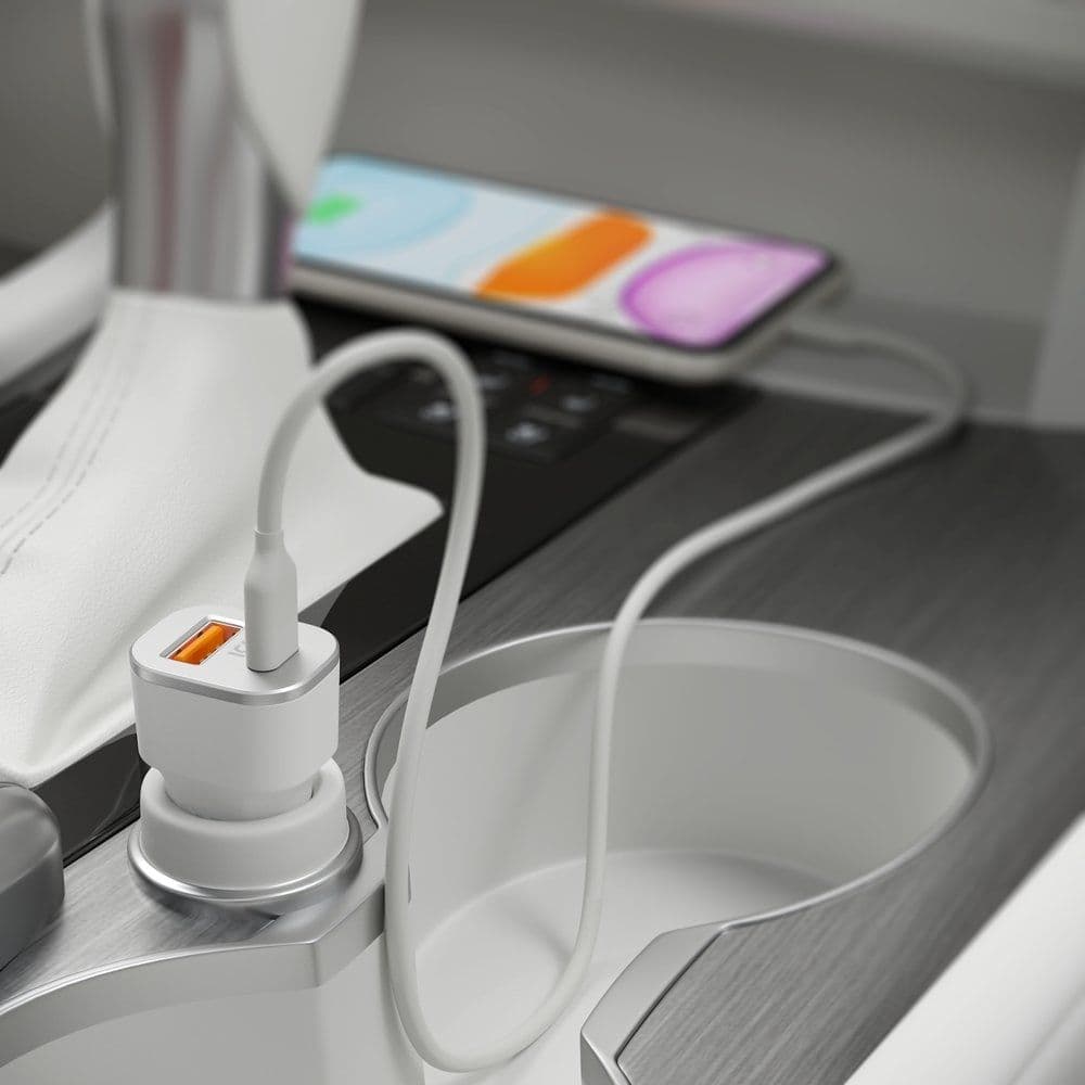 Зарядное устройство автомобильное Deppa USB Type-C + USB A, PD 3.0 + Lightning (MFI), 18Вт, белый photo 3