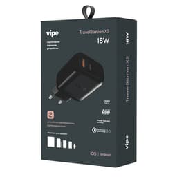 Зарядное устройство сетевое Vipe Travel Station XS, 18Вт, черный— фото №1