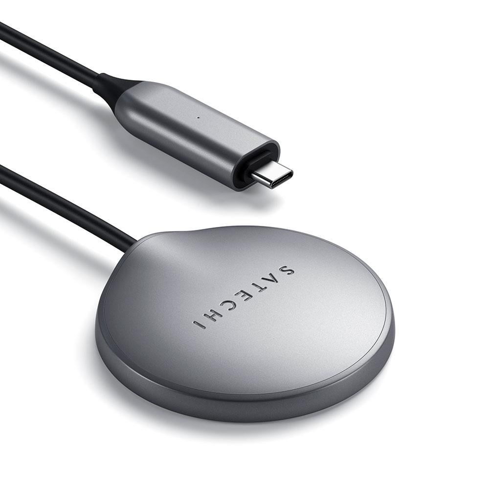 Зарядное устройство беспроводное Satechi Magnetic Wireless Charging Cable, 15Вт, серый космос - 2