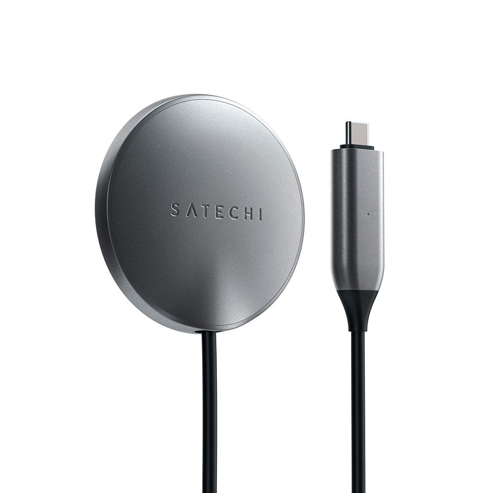 Зарядное устройство беспроводное Satechi Magnetic Wireless Charging Cable, 15Вт, серый космос - 1
