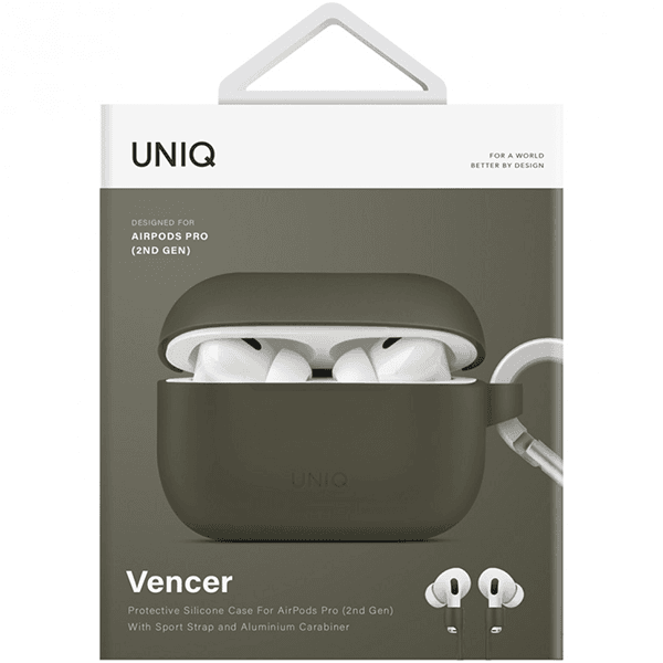 Чехол Uniq Vencer зеленый, для AirPods Pro 2— фото №6