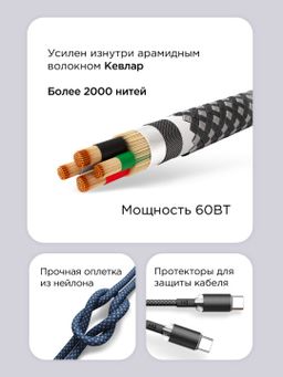 Кабель VLP Diamond Cable USB-C / USB-C 1,2м, черный— фото №3