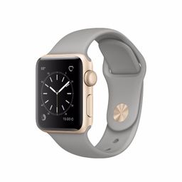 Apple Watch Series 2 (MNP22RU/A) - 38 мм, золотистый алюминий, спортивный ремешок цвета «серый камень»— фото №0