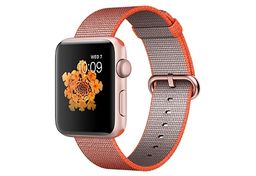 Apple Watch Series 2 (MNPM2RU/A) - 42 мм, алюминий «розовое золото», ремешок из плетёного нейлона цвета «оранжевый космос/антрацит»— фото №0