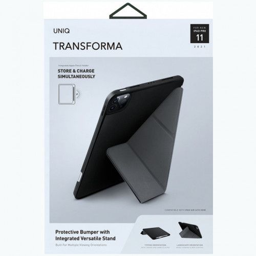 Чехол-книжка Uniq Transforma для iPad Pro 11 (3-го поколения) (2021), полиуретан, черный— фото №3