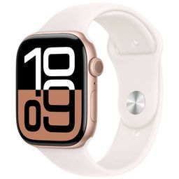 Apple Watch Series 10  (корпус - розовое золото, 46mm ремешок Sport Band светло-розовый, размер S/M)— фото №0