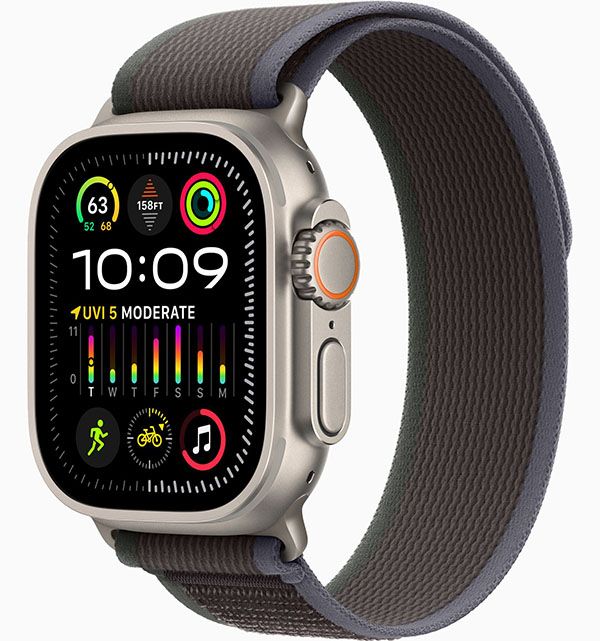 Apple Watch Ultra 2 GPS + Cellular 49mm (корпус - титан, ремешок Trail Loop синий/черный, IP6X)— фото №0