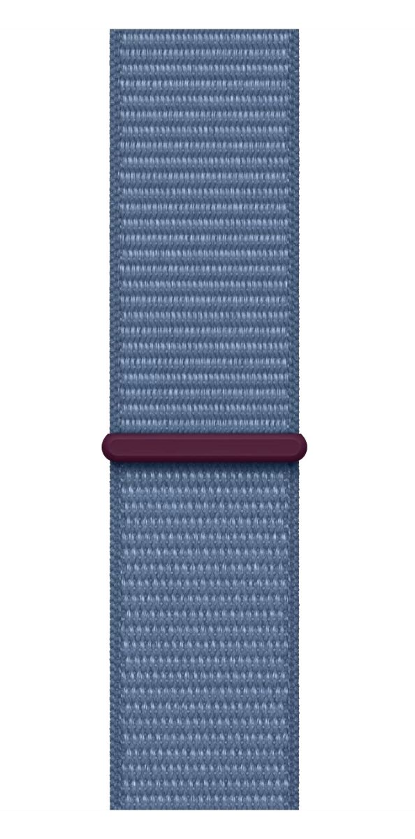 Apple Watch SE 2023 GPS  (корпус - серебристый, 44mm ремешок Sport Loop зимний синий)— фото №2