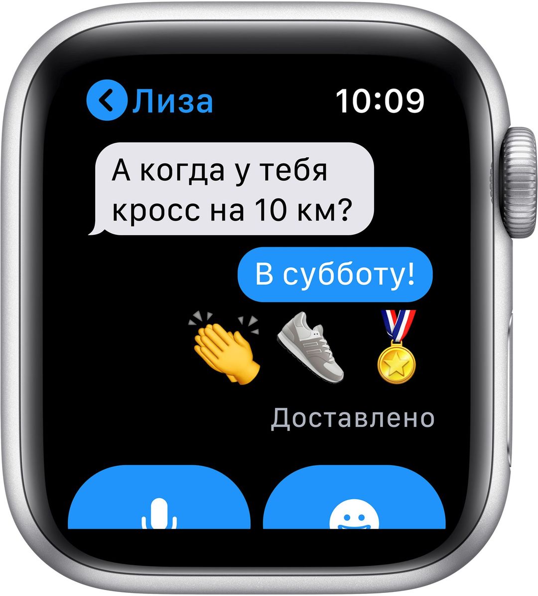 Apple Watch Series 6 GPS, 40 mm, алюминий серебристый, спортивный ремешок белого цвета— фото №4