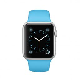 Apple Watch Sport - 38 мм, серебристый алюминий, голубой спортивный ремешок— фото №1