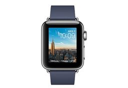 Apple Watch Series 2 (MNP82RU/A) - 38 мм, нержавеющая сталь, тёмно-синий ремешок с современной пряжкой— фото №1