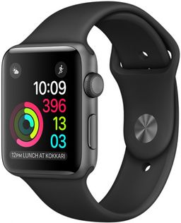 Apple Watch Series 2 (MP062RU/A) - 42 мм, алюминий «серый космос», черный спортивный ремешок— фото №0