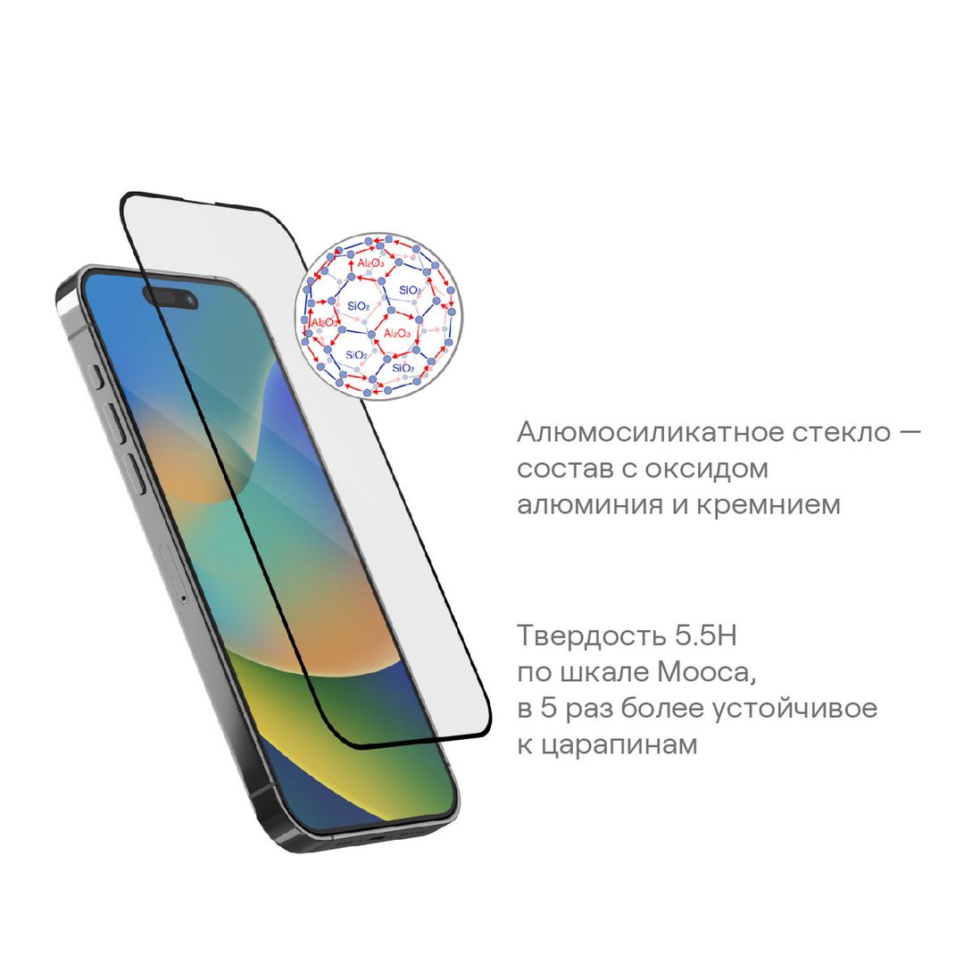 Защитное стекло uBear Extreme Nano Shield Privacy для iPhone 15 Plus— фото №2