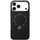 Чехол-накладка PYNANA Dancing Circle Series для iPhone 17 Pro, экокожа, черный