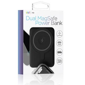 Внешний аккумулятор c БЗУ VLP Dual Magsafe PowerBank 5000 мАч, черный - 1