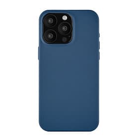 Чехол-накладка uBear Capital Case для iPhone 15 Pro, кожа, синий - 0