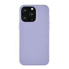 Чехол-накладка uBear Capital Case для iPhone 15 Pro, кожа, лавандовый - 0