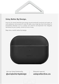 Чехол Uniq Terra Genuine Leather черный, для AirPods Pro 2 - 3