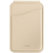 Кардхолдер Uniq Coehl Esme with Mirror and Stand MagSafe, экокожа, кремовый - 0