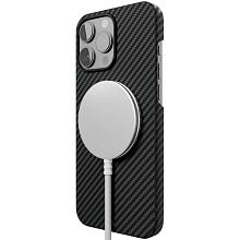 Чехол-накладка VLP Kevlar Case для iPhone 16 Pro, арамид (кевлар), черный - 3