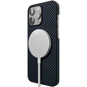 Чехол-накладка VLP Kevlar Case для iPhone 16 Pro, арамид (кевлар), темно-синий - 3