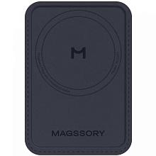 Кардхолдер Magssory Duo MagSafe, экокожа, синий - 0