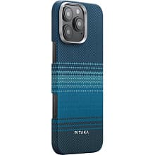 Чехол-накладка Pitaka Tactile Woven case moonrise для iPhone 16 Pro, арамид (кевлар), синий - 1
