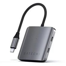 Адаптер мультипортовый Satechi 4-Port USB-C Hub with Power Delivery 4 в 1, серый - 1