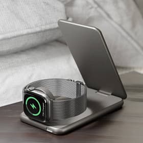 Зарядное устройство беспроводное VLP Alum Power Pro с Qi2, 3 in1, 15Вт, натуральный титан - 3
