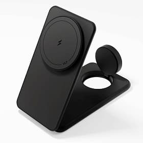 Зарядное устройство беспроводное VLP Alum Power Pro с Qi2, 3 in1, 15Вт, черный титан - 1