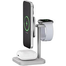 Зарядное устройство беспроводное uBear Evoke 3 в 1, Qi2, 15Вт, серебристый - 3