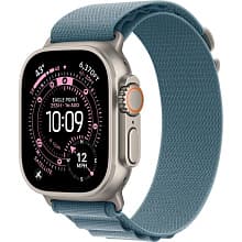 Смарт-часы Apple Watch Ultra 3 GPS + Cellular 49mm (корпус - натуральный титан, ремешок Alpine Loop светло-голубой, размер L) - 0