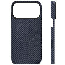 Чехол-накладка VLP Kevlar Case для iPhone 17 Pro Max, кевлар, синий - 3