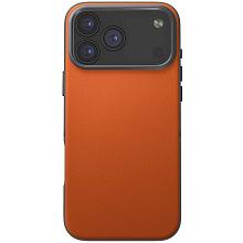 Чехол-накладка Uniq Lyden DS для iPhone 17 Pro, экокожа, оранжевый/серый - 0