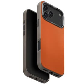 Чехол-накладка Uniq Lyden DS для iPhone 17 Pro, экокожа, оранжевый/серый - 1