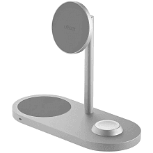 Зарядное устройство беспроводное uBear Stage 3 in 1, 30Вт, серебристый - 0