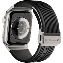 Ремешок Monocozzi ESSENTIALS для Apple Watch 45mm/46mm/49mm, силикон, черный - 1