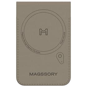 Кардхолдер Magssory Geotag Magnetic Find My Flip Wallet MagSafe, латте - 1