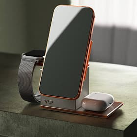 Зарядное устройство беспроводное VLP NEO Qi2.2, Apple Watch, 15Вт, серый - 2