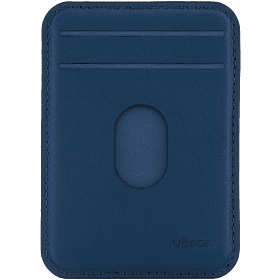 Кардхолдер uBear Split Find My MagSafe, экокожа, синий - 0