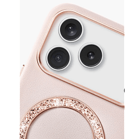 Чехол-накладка PYNANA Dancing Circle Series для iPhone 17 Pro Max, поликарбонат, розовое золото - 3