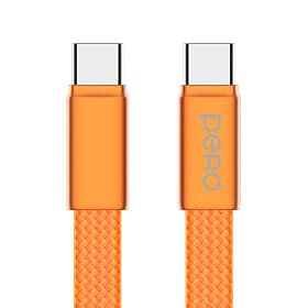 Кабель PERO DC18 USB-C / USB-C, 3A, 60Вт 1,5м, оранжевый - 0