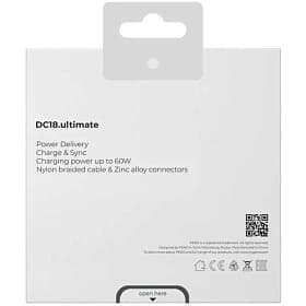 Кабель PERO DC18 USB-C / USB-C, 3A, 60Вт 1,5м, оранжевый - 2