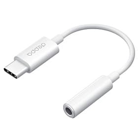 Переходник Deppa Type-C (M) - 3.5 mm jack (F) USB-C / jack 3.5mm, белый - 0