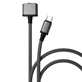 Кабель VLP Nylon Cable USB-C / MagSafe 2м, серый космос - 0